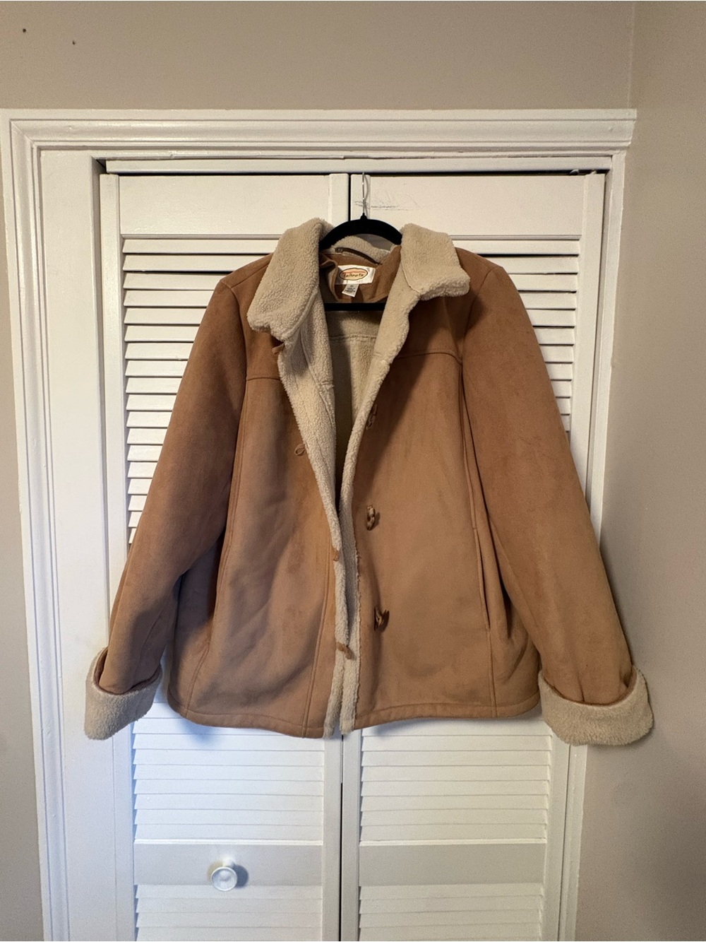 Vintage Y2K Talbots faux suede shearling coat